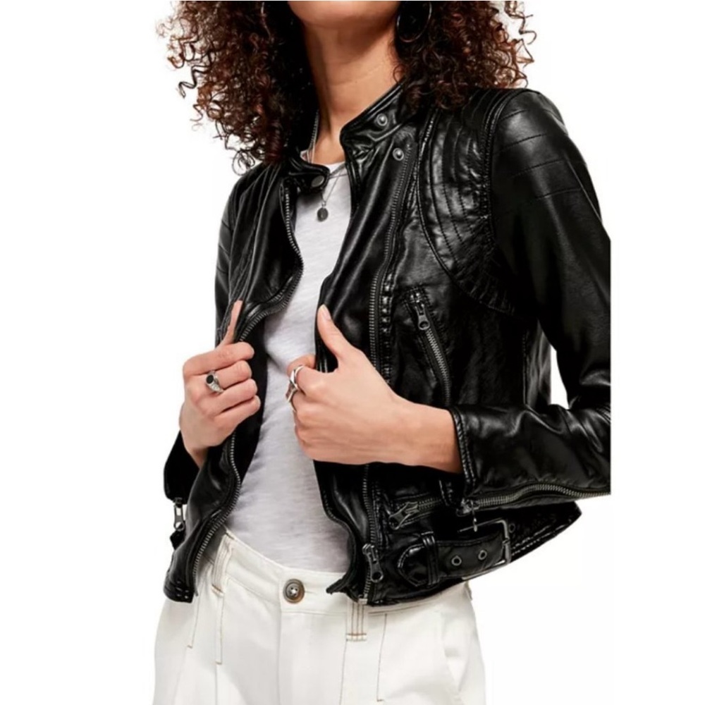 Free People Heartbreaker Faux Leather Jacket